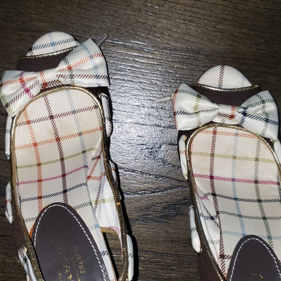 Coach Twirling Cork Slingback Peeptoe Wedge Pump 7 - Picture 8 of 11